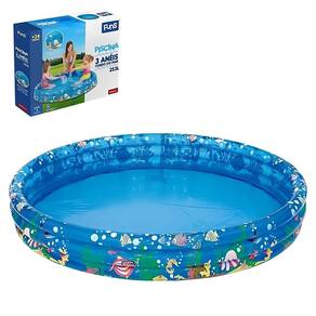Piscina Infantil 3 Aneis 253L Estampa Fundo Do Mar 122x25cm Funs