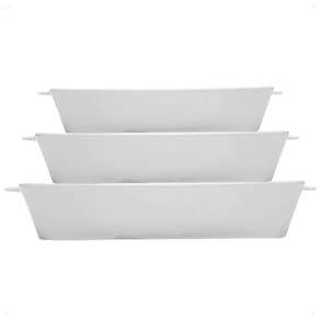 Conjunto 3 Refratários Com Alça Basic Branco Porcelana Lyor Travessas Retangulares