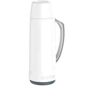 Garrafa Térmica 1L ampola de vidro Branca Cristal Soprano