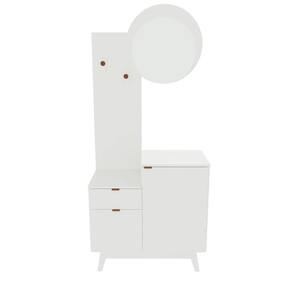 Conjunto Para Banheiro 80cm Com Espelho 2 Porta E 1 Gaveta Bn3680 Branco Tecnomobili
