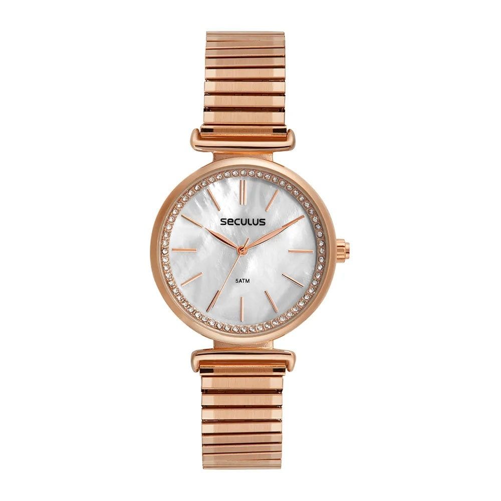 Relógio Seculus Feminino Bracelete Madrepérola Rosé 77226LPSVRS2