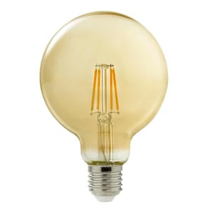 Lâmpada Led Filamentada 4W Antique Nouveau Kian G95 Amarela Bivolt