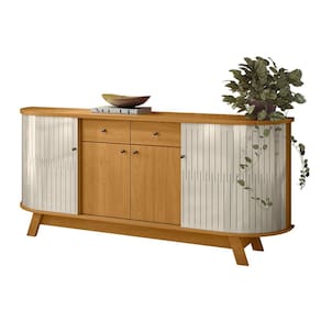 Balcão Buffet Sala de Jantar 183cm Mônica Z10 Off/Cinamomo - Mpozenato