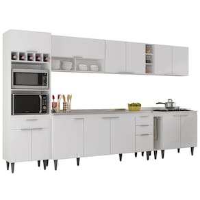 Armário de Cozinha CP07 Com Pia 180cm Pérola Z34 Branco - Mpozenato