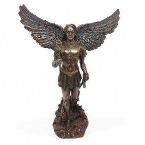 Estátueta São Miguel Arcanjo Celeste Guerreiro de Deus 32 cm