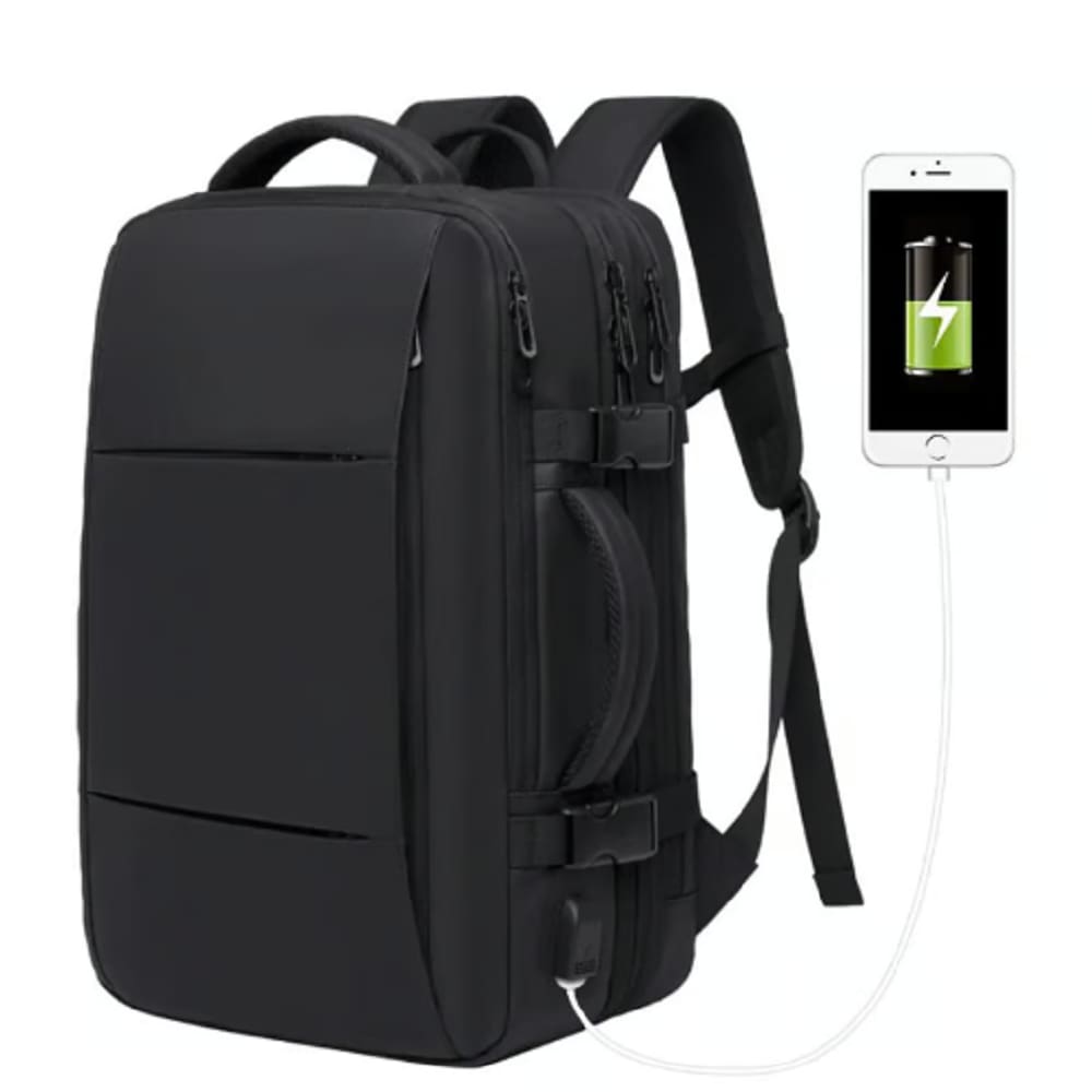 Mochila Expansível Executiva Nylon - Preto