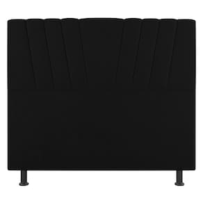 Cabeceira Cama Box Casal Queen Size Dublin 160cm Sintético Preto - Abmaza