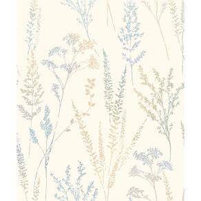 Papel de Parede Time Floral Verde e Azul UI3202