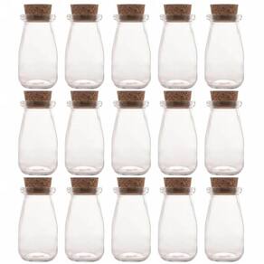 Kit 15 Mini Potes Tampa Rolha 100ml Vidro Lyor Lembrancinhas Porta Mantimentos Decorativo