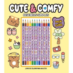Cute & Comfy Desenhos Simples - Edição de Luxo - 12 Lápis de Cor
