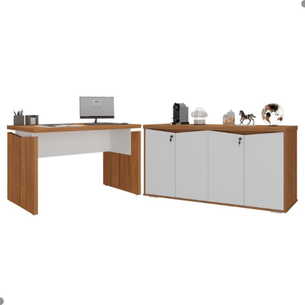 Mesa e Balcão 4 Portas Cuiabá Freijó Branco