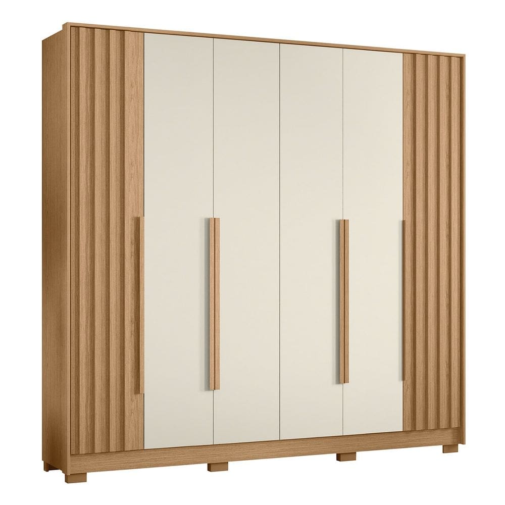 Guarda Roupa Casal 237cm 6 Portas Vinna A02 Off/Freijó - Mpozenato