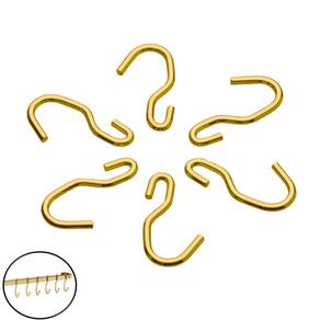 Kit 6 Ganchos Aço Piatina Para Barra de Parede Cozinha Dourado - 2417DD Future