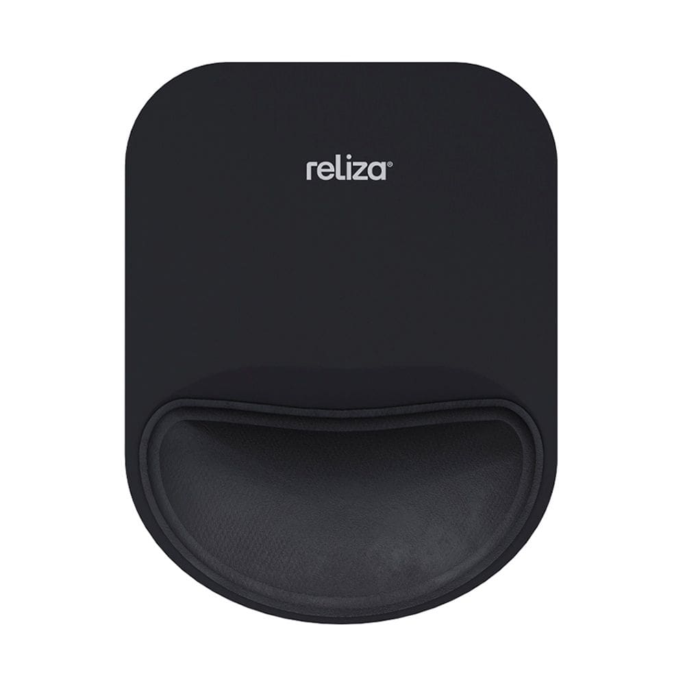 Mousepad Ergonômico 17x22cm, Reliza Compact, Com Apoio de Pulso e Base Antiderrapante - Preto