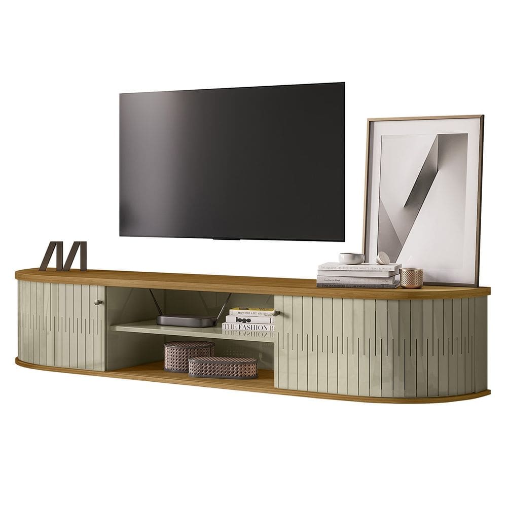 Rack Bancada de TV 75 Pol 183cm Arvin Z10 Cumaru/Opala - Mpozenato