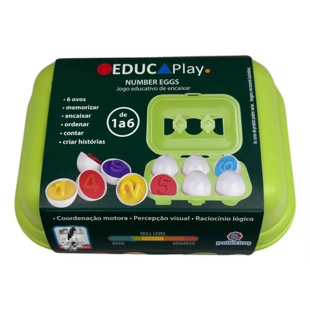 Brinquedo de Encaixe de Ovos Formas e Cores c/ 6 Polibrinq