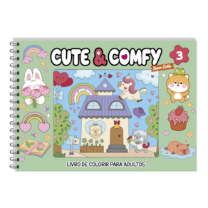 Livro Cute & Comfy Super Extra Edicao 03 - Livro de Colorir Adulto - Capa Dura Holografica - Verde