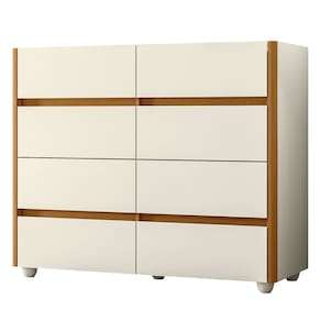 Cômoda Para Quarto 120cm Tampo Vidro Lynd A02 Off/Cinamomo - Mpozenato