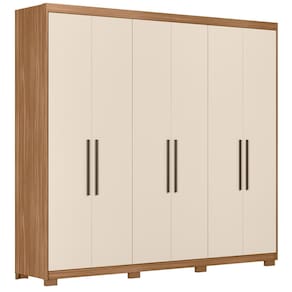Guarda Roupa Casal 6 Portas 2 Gavetas 4 Prateleiras Venice com Pés Amendola Touch/Off White - Demóbile