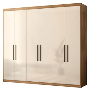 Guarda Roupa Casal 6 Portas 2 Gavetas 4 Prateleiras Venice Amendola Touch/Off White - Demóbile