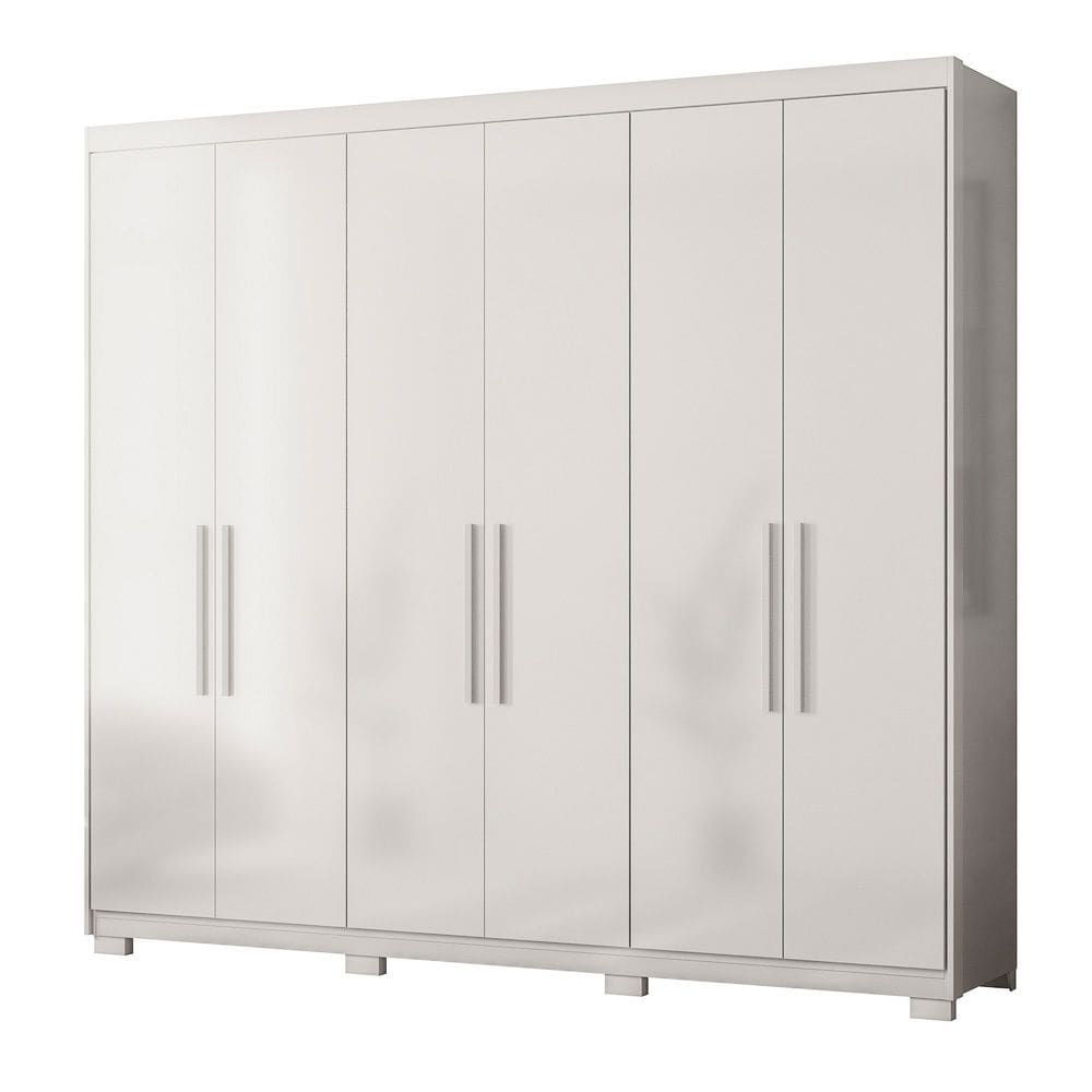 Guarda Roupa Casal 6 Portas Venice com Pés Branco - Demóbile