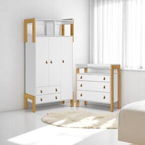 4410 - COMODA 3GAV Doce Sonho C/NICHOBRANCO ACETINADO (4410.3),4375 -G. ROUPA 3PTS/2GV C/NICHOBRANCO ACETINADO (4375.3)