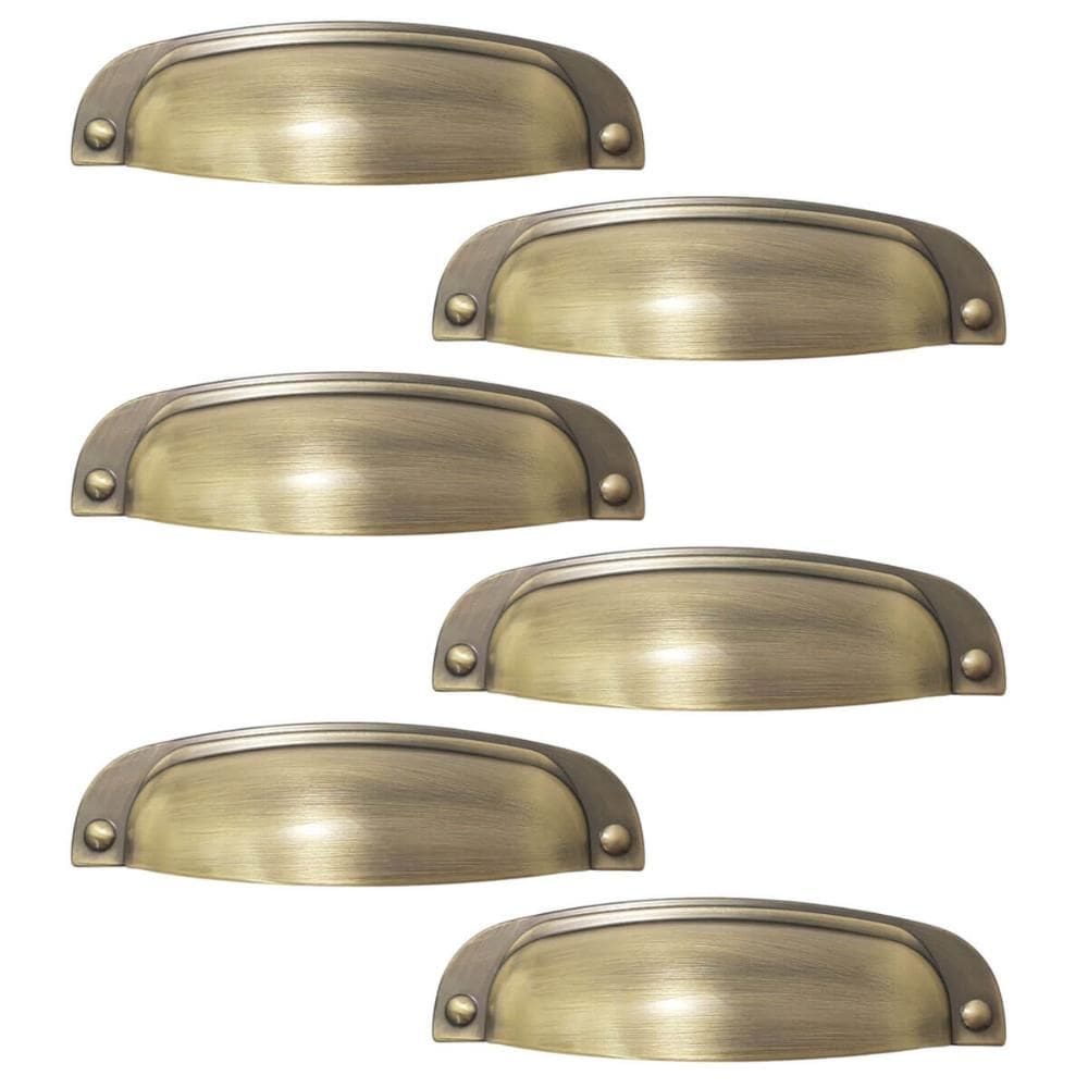 Conjunto 6 Puxadores 2773 Quebec Concha Ouro Velho Móveis Armários Gavetas