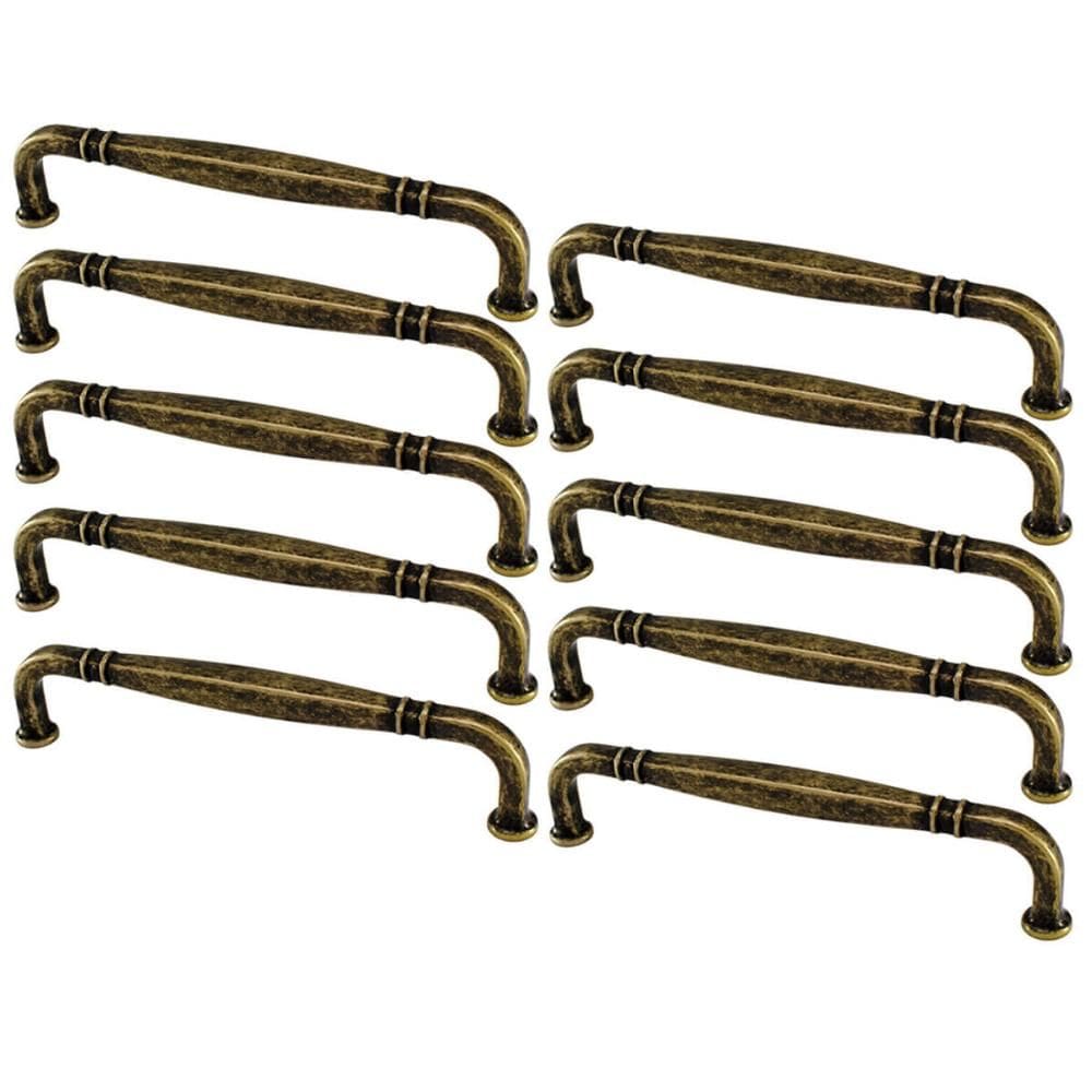 Kit 10 Puxadores Alça Móveis 1767 Grenade Ouro Velho Tamboreado Armários Gavetas