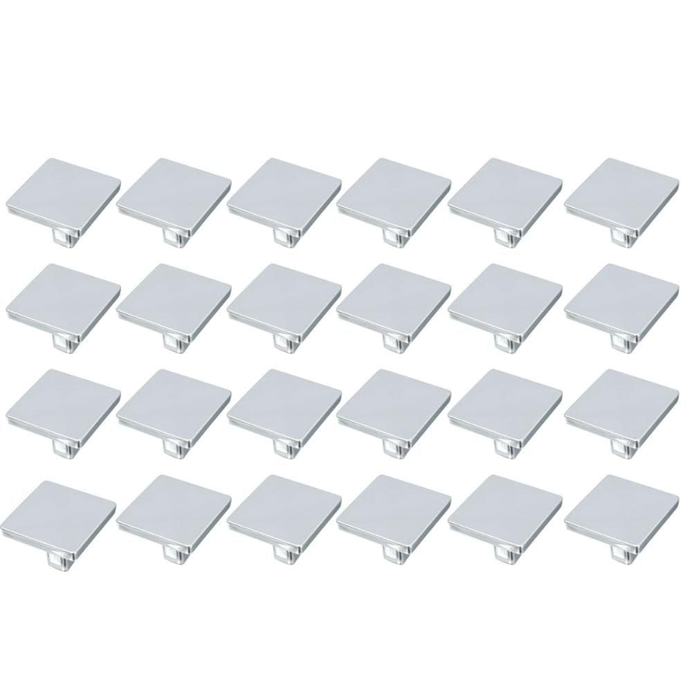 Kit 24 Puxadores Aspen Cromados de Armários Gavetas Ponto Quadrados Torralba