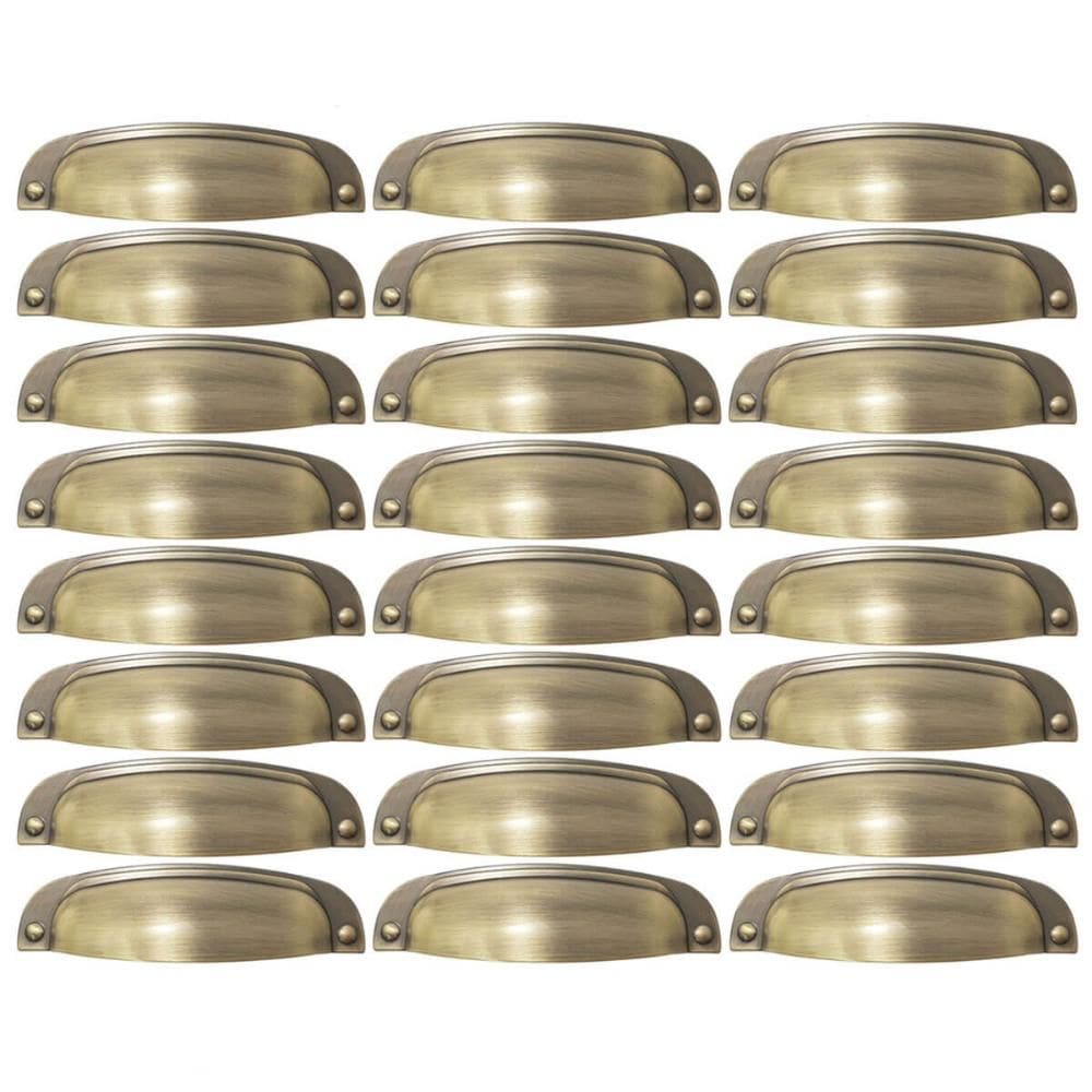 Kit 24 Puxadores Ouro Velho 2773 Quebec Concha Torralba para Móveis Armários Gavetas