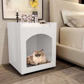 Mesa Cabeceira Casinha de Cachorro/Gato PET Branco - Ofertamo