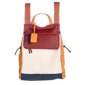 Mochila de Couro autêntico Malu Colorida Resistente e Confort