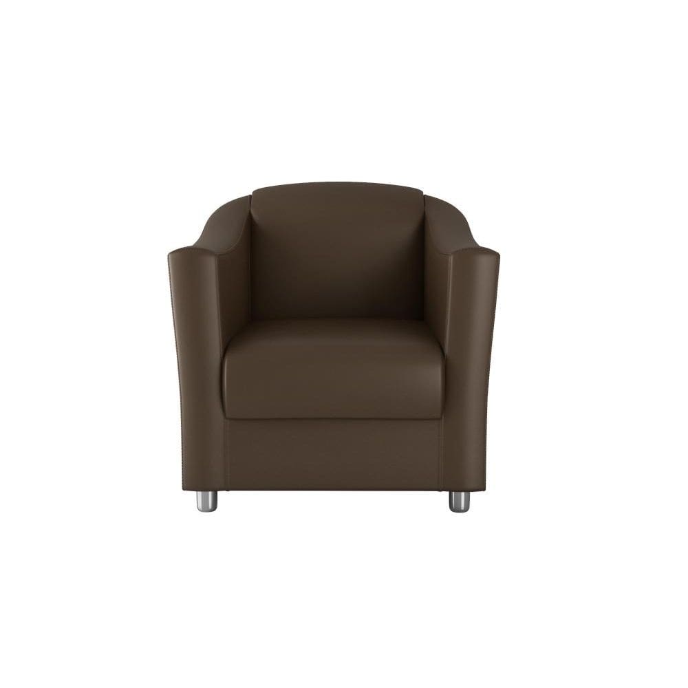 Poltrona Recepção Decorativa Bia Sintetico Marrom Matrix