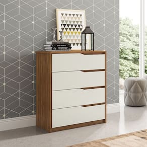 Cômoda com 4 Gavetas Átria Amêndola Touch Off White Demóbile