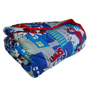 Edredom Infantil Spider Man Azul Microfibra Estampado Dupla Face Solteiro Lepper