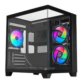 Gabinete Gamer Aquário K-Mex Visão 0725 - Vidro Temperado - Micro-ATX - Preto - CG0725TH001CB0X