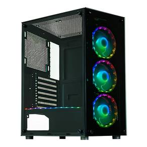 Gabinete Gamer K-Mex CG-50C5 - Vidro Temperado - ATX - 3 Coolers ARGB com Controladora - Preto