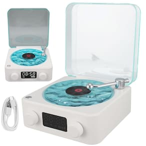 Caixa de Som Vitrola Toca Disco Vinil Usb Bluetooth Cartao Tf Portatil Recarregavel