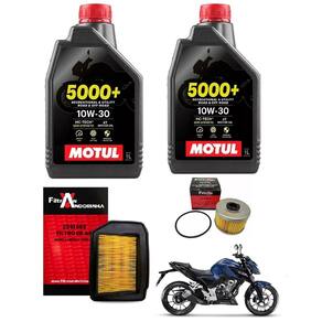 Troca De Óleo 2L Motul 5000+ 10W30 4T Semi Sintético Cb300f Twister + Filtro De Ar + Filtro De Óleo