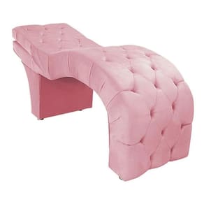 Maca Estética Estofada Reclinável Ergonômica Veludo Camila Rosê