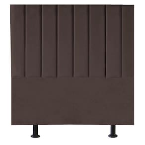 Cabeceira Estofada Cama Box Solteiro 100 Cm Maria Veludo Marrom