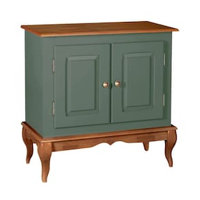Gabinete para Banheiro 2 Porta com Pés Luiz XV Dália 3050 Linz Móveis - Verde Musgo/Imbuia Glazer