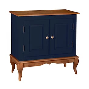 Gabinete para Banheiro 2 Porta com Pés Luiz XV Dália 3050 Linz Móveis - Azul Petróleo/Imbuia Glazer