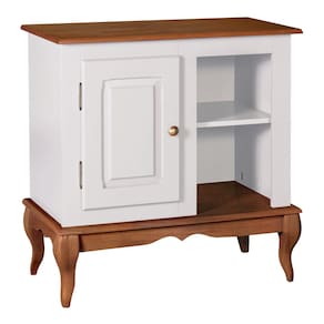 Gabinete para Banheiro 1 Porta 2 Nichos e Pés Luiz XV Dália 3051 - Off White/Imbuia Glazer