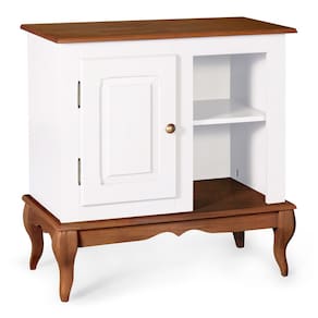 Gabinete para Banheiro 1 Porta 2 Nichos e Pés Luiz XV Dália 3051 - Branco/Imbuia Glazer