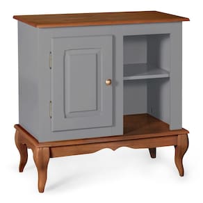 Gabinete para Banheiro 1 Porta 2 Nichos e Pés Luiz XV Dália 3051 - Cinza/Imbuia Glazer