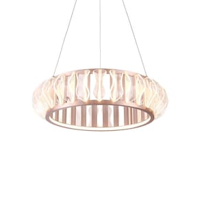 Lustre Pendente Nordecor Wavy 2944 Ouro Champagne Led Bivolt