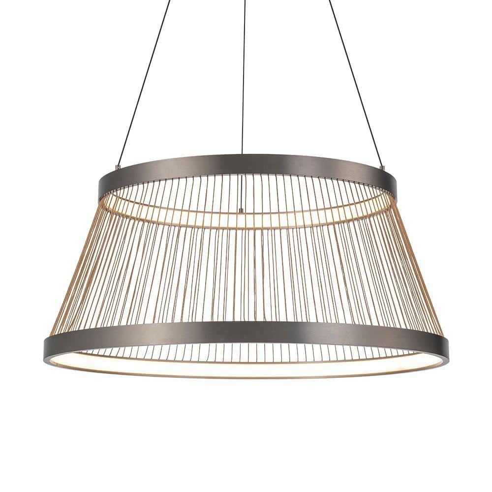 Lustre Pendente Nordecor Beys 2942 Cinza / Dourado Led Bivolt