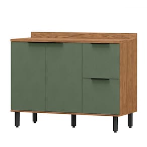 Balcão de Cozinha para Pia Cloe 2 Portas 2 Gavetas 100% Mdf Freijó/Jade Bto03 - Pnr Móveis