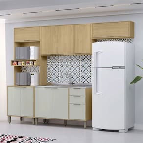 Cozinha Completa Alicia 10 Portas 2 Gavetas Castanho/Off White - Pnr Móveis